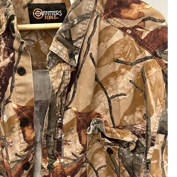 Outfitters Ridge Camo Hunting Shirt XL Cotton Long Sleeve Outdoor - Picture 2 of 3